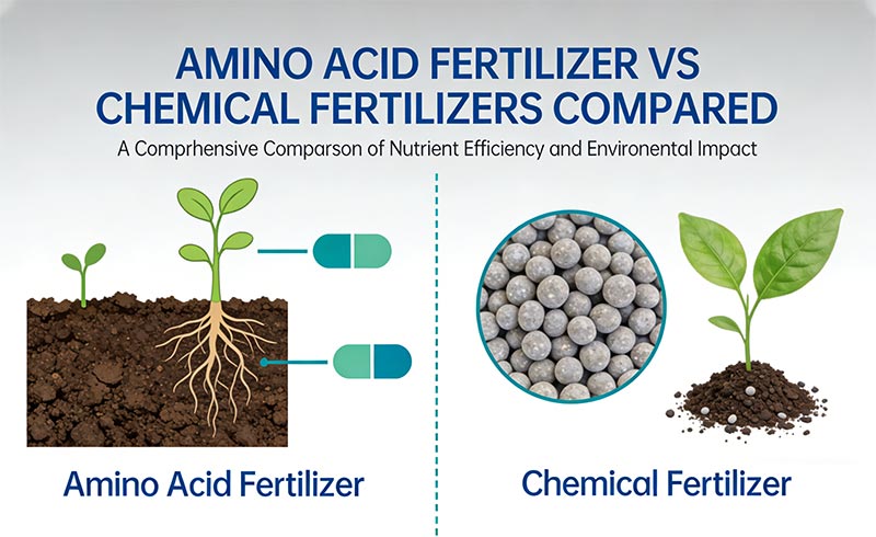 Comparaci&oacute;n de fertilizantes de amino&aacute;cidos y fertilizantes qu&iacute;micos